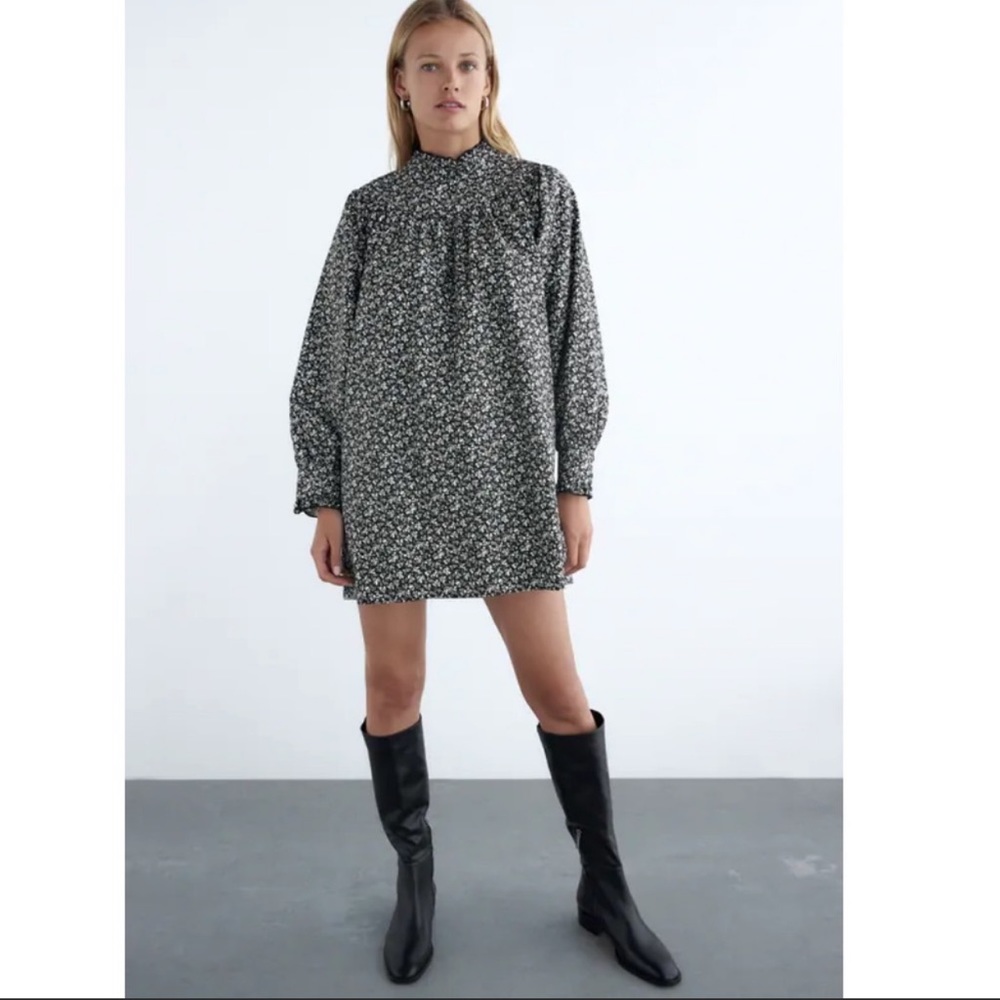 NWT ZARA PRINTED POPLIN DRESS🔥